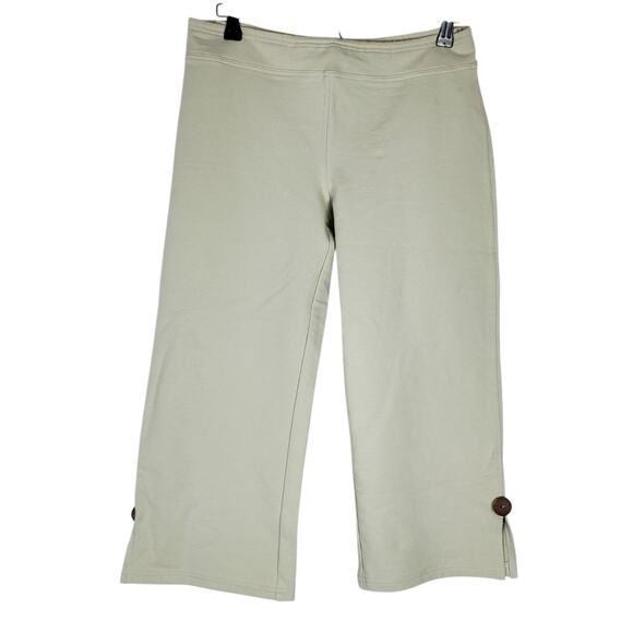 neon buddha Pants - Neon Buddha Pants S Beige Capri Cropped Yoga Meditation Pull On Comfort Stretch